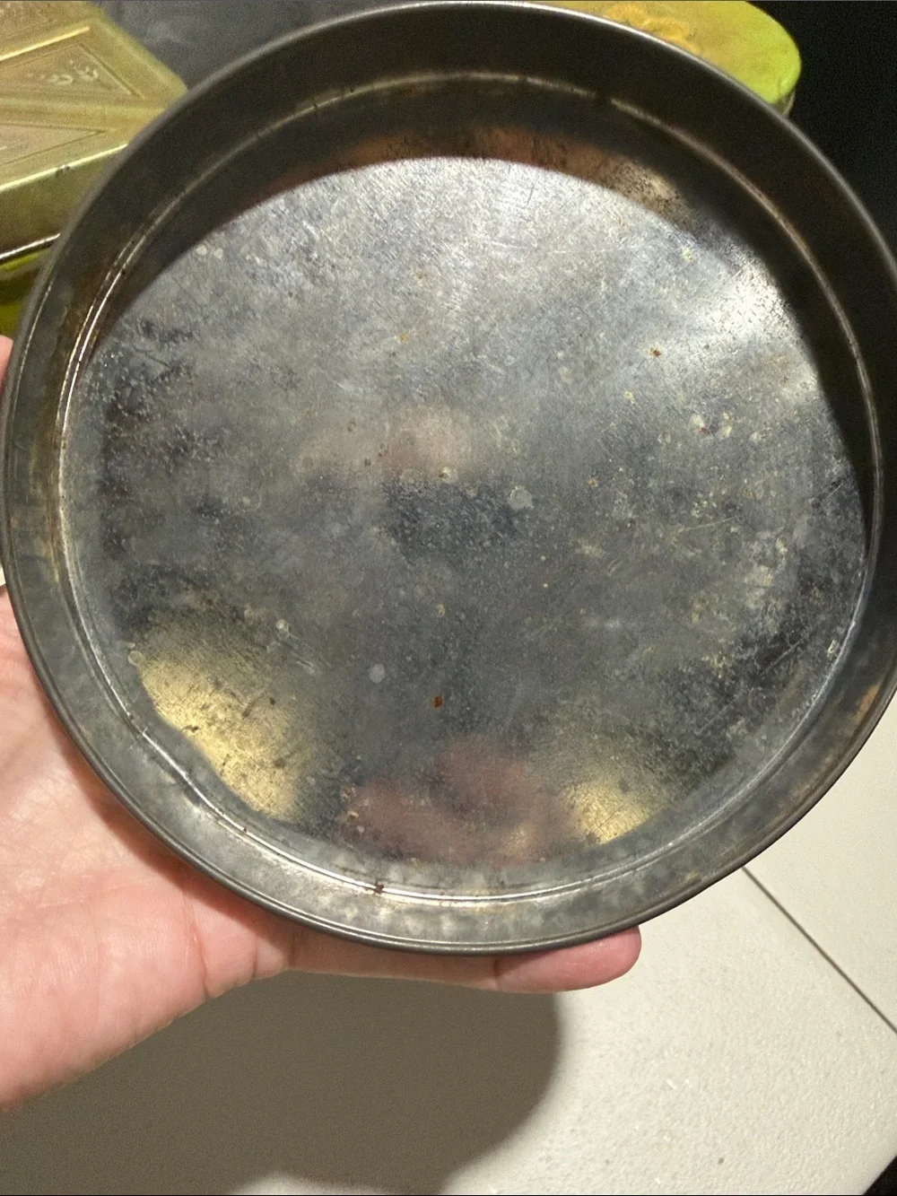 Vintage Cheinco All Natural Green Cookie Tin